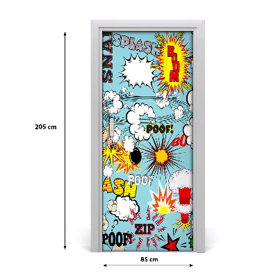 Self-adhesive door wallpaper Comic book