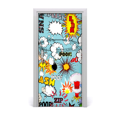 Self-adhesive door wallpaper Comic book