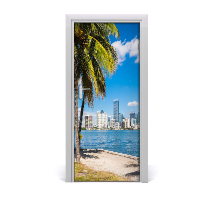 Self-adhesive door wallpaper To miami's home