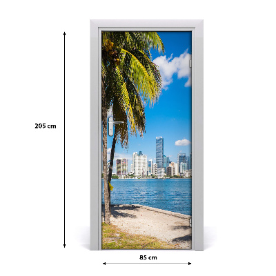 Self-adhesive door wallpaper To miami's home