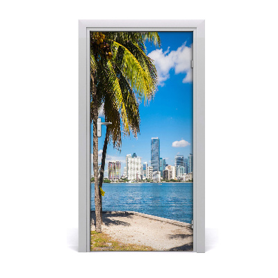 Self-adhesive door wallpaper To miami's home