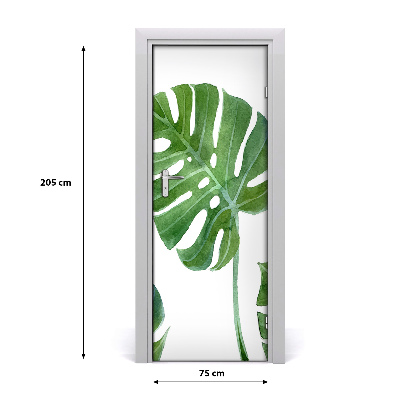 Self-adhesive door wallpaper Monstera