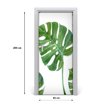 Self-adhesive door wallpaper Monstera