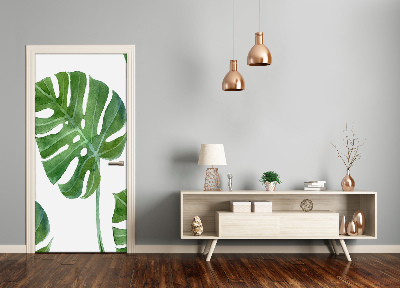 Self-adhesive door wallpaper Monstera