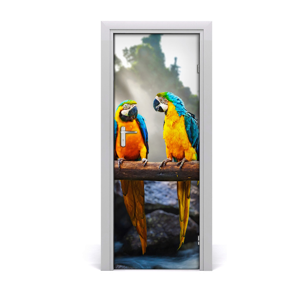 Self-adhesive door sticker Wall of ary parrots