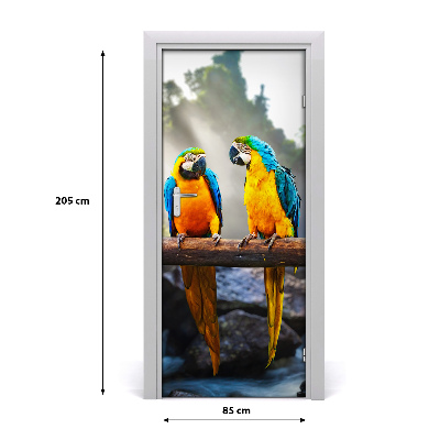 Self-adhesive door sticker Wall of ary parrots