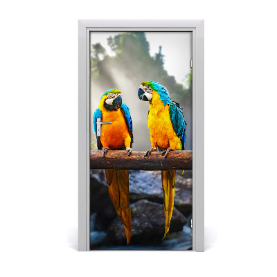 Self-adhesive door sticker Wall of ary parrots