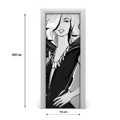 Self-adhesive door sticker Fashion illustration