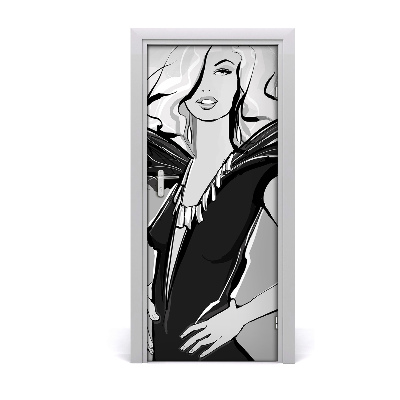 Self-adhesive door sticker Fashion illustration