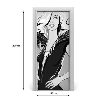 Self-adhesive door sticker Fashion illustration