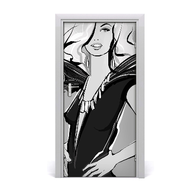 Self-adhesive door sticker Fashion illustration