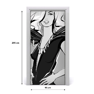 Self-adhesive door sticker Fashion illustration