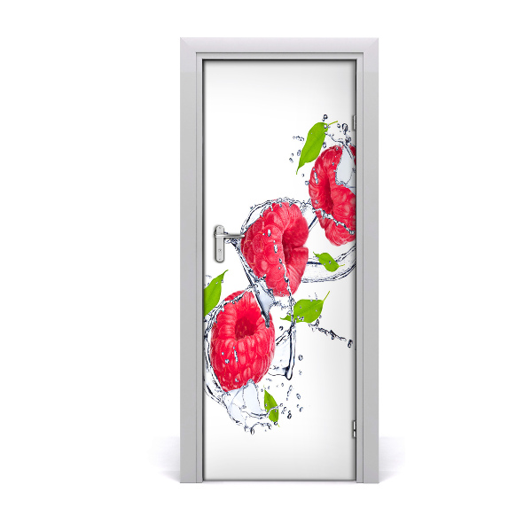 Self-adhesive door sticker Raspberries