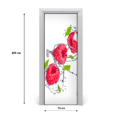 Self-adhesive door sticker Raspberries