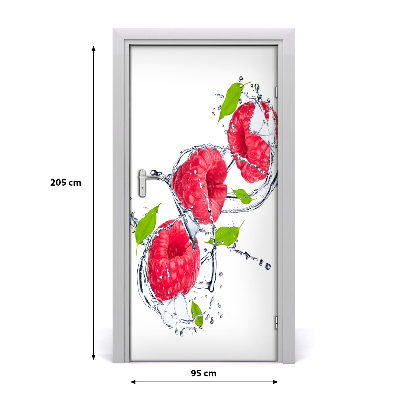 Self-adhesive door sticker Raspberries