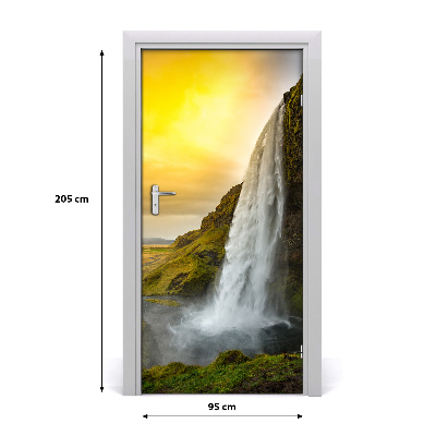 Self-adhesive door wallpaper Home waterfall