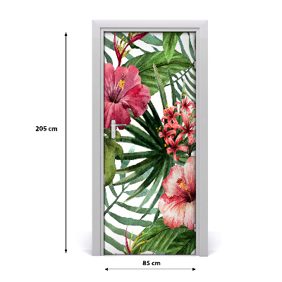 Self-adhesive door veneer Hawaiian pattern