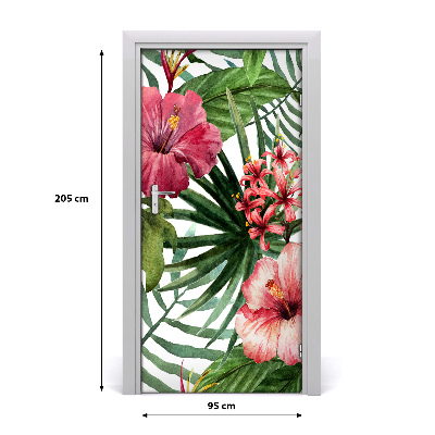 Self-adhesive door veneer Hawaiian pattern