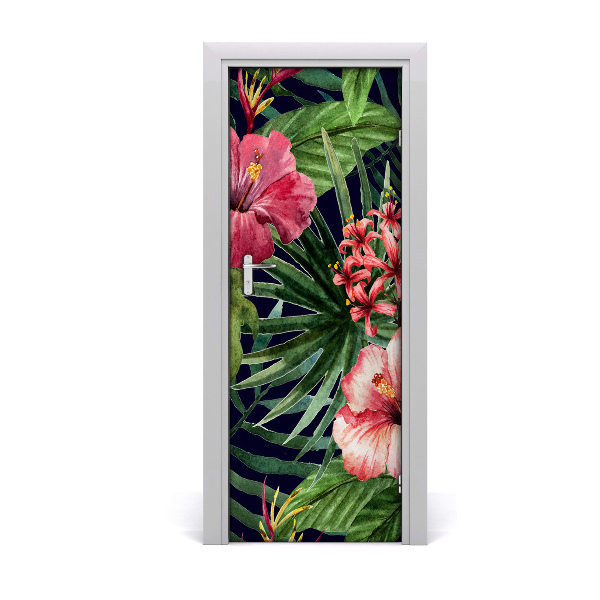 Self-adhesive door veneer Hawaiian pattern