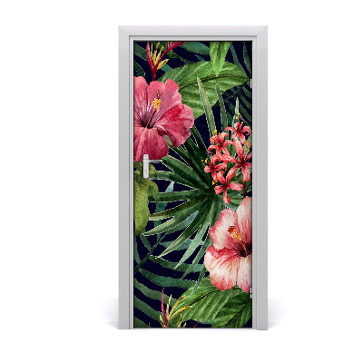 Self-adhesive door veneer Hawaiian pattern