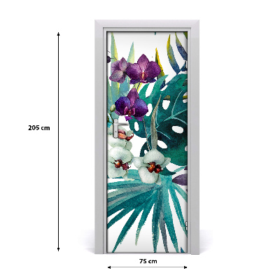 Self-adhesive door veneer Hawaiian pattern