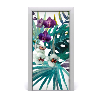 Self-adhesive door veneer Hawaiian pattern