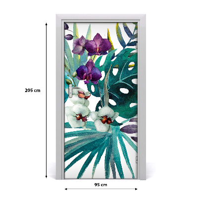 Self-adhesive door veneer Hawaiian pattern