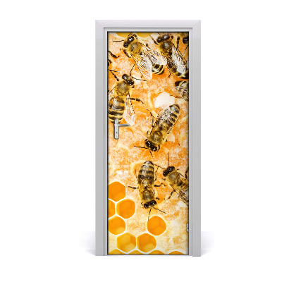 Self-adhesive door sticker Working bees