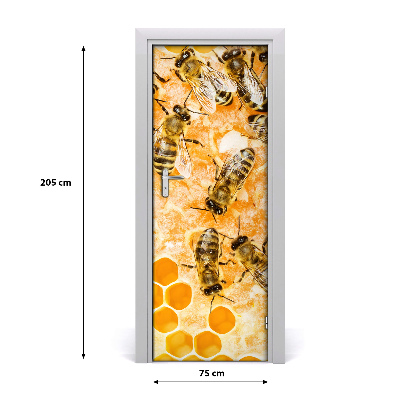 Self-adhesive door sticker Working bees