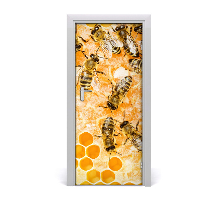 Self-adhesive door sticker Working bees