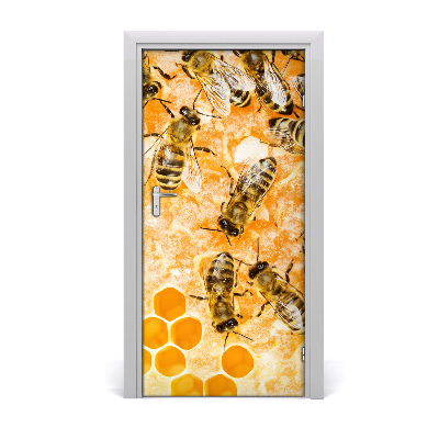 Self-adhesive door sticker Working bees