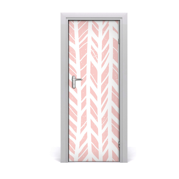 Door wallpaper Herringbone pattern