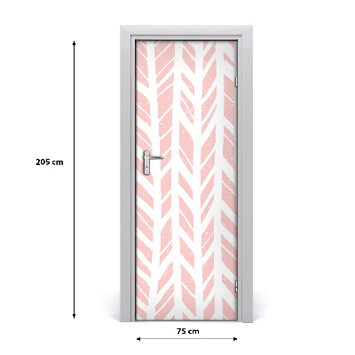 Door wallpaper Herringbone pattern