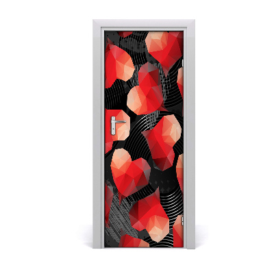 Door wallpaper Geometric hearts