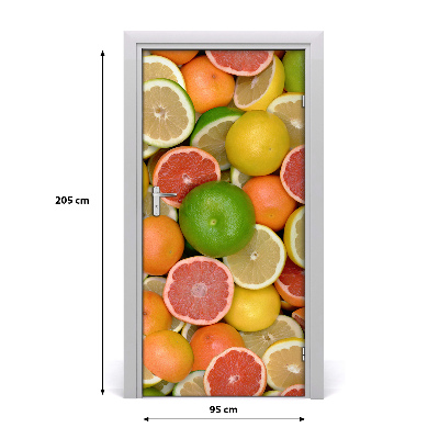 Self-adhesive door sticker Citrus fruits