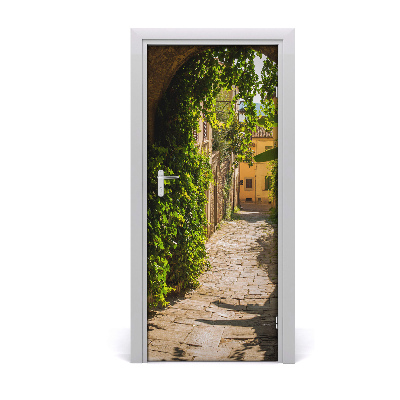 Self-adhesive door wallpaper Italian streets