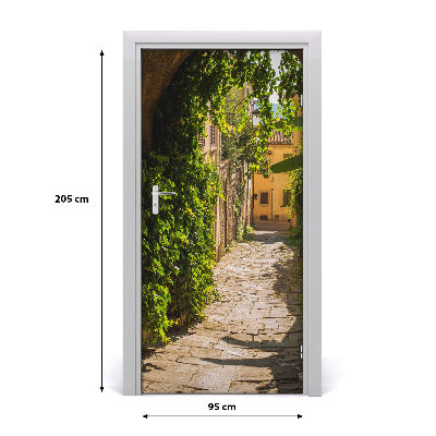 Self-adhesive door wallpaper Italian streets