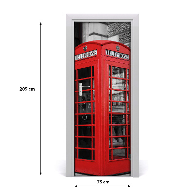 Self-adhesive door wallpaper Telephone booth