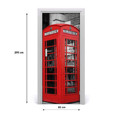 Self-adhesive door wallpaper Telephone booth