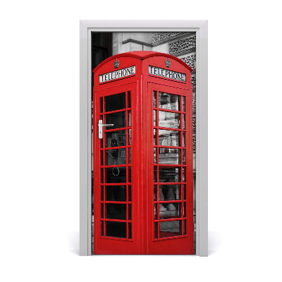 Self-adhesive door wallpaper Telephone booth