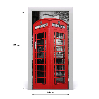 Self-adhesive door wallpaper Telephone booth