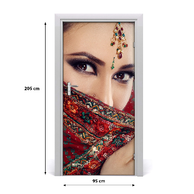 Door wallpaper Indian woman