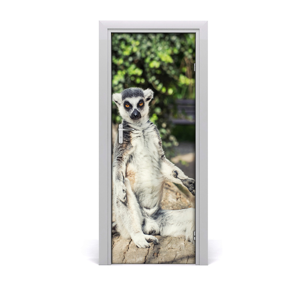 Self-adhesive door sticker The wall of lemur