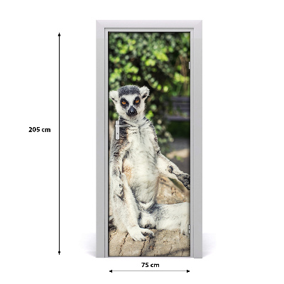 Self-adhesive door sticker The wall of lemur