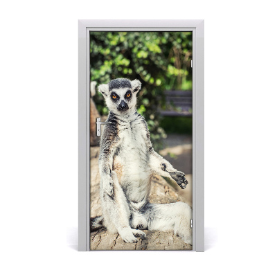 Self-adhesive door sticker The wall of lemur