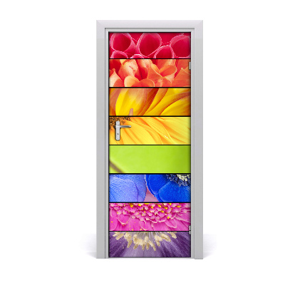 Self-adhesive door sticker Colorful flowers