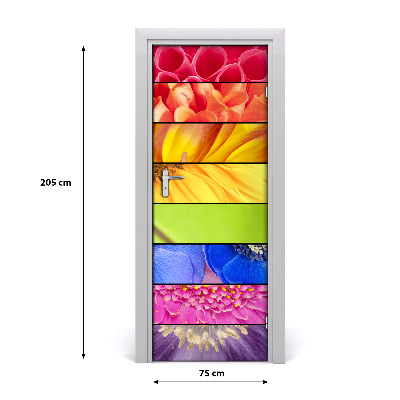 Self-adhesive door sticker Colorful flowers