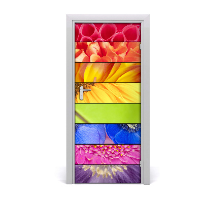 Self-adhesive door sticker Colorful flowers