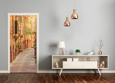 Self-adhesive door wallpaper Italian streets