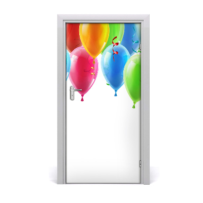 Door wallpaper Colorful balloons